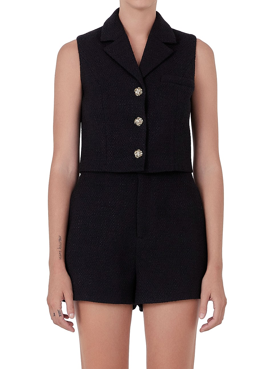 Tweed Collared Vest Top | Saks Fifth Avenue