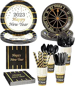 Winoo Design New Year Party Supplies 2023 - Serves 16 - Includes Happy New Year Plates and Napkin... | Amazon (US)