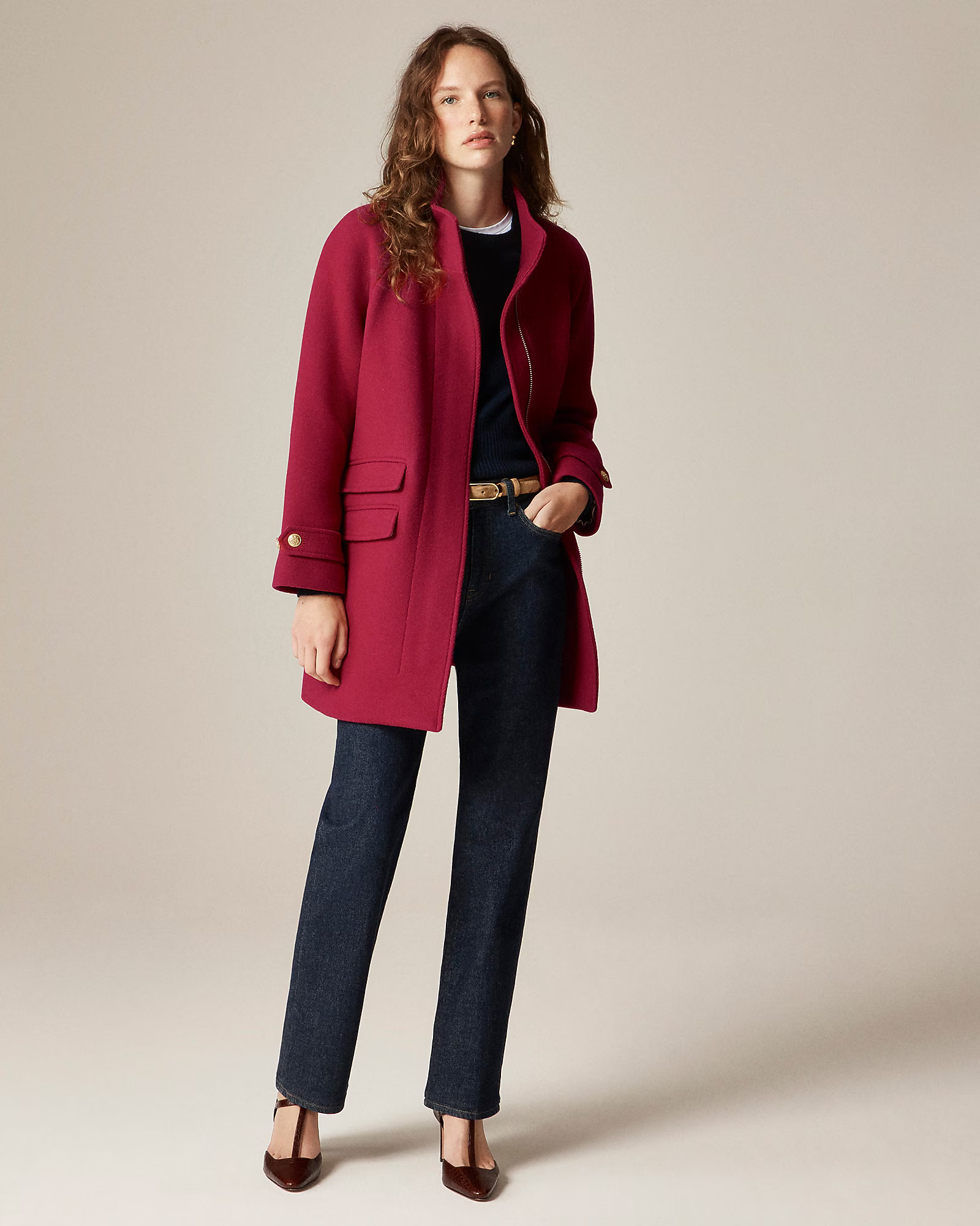 Toscana coat in Italian stadium-cloth wool blend | J. Crew US