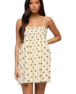 Edikted Women's Polka Dot Linen Look Mini Dress - Macy's | Macy's