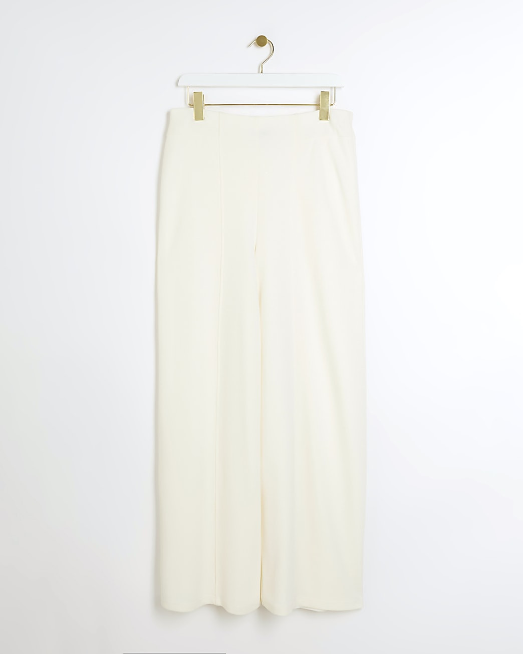 Cream stitched wide leg trousers | River Island (UK & IE)