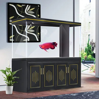 116-139 Gallon Glass+Manufactured Wood Modern Eco Aquarium Tank | Wayfair North America