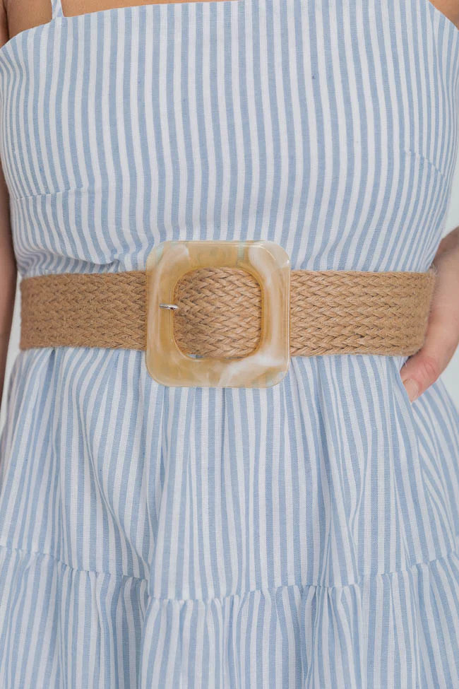 Maybe Today Tan Braided Belt | Pink Lily