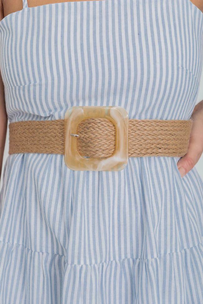 Maybe Today Tan Braided Belt FINAL SALE | Pink Lily