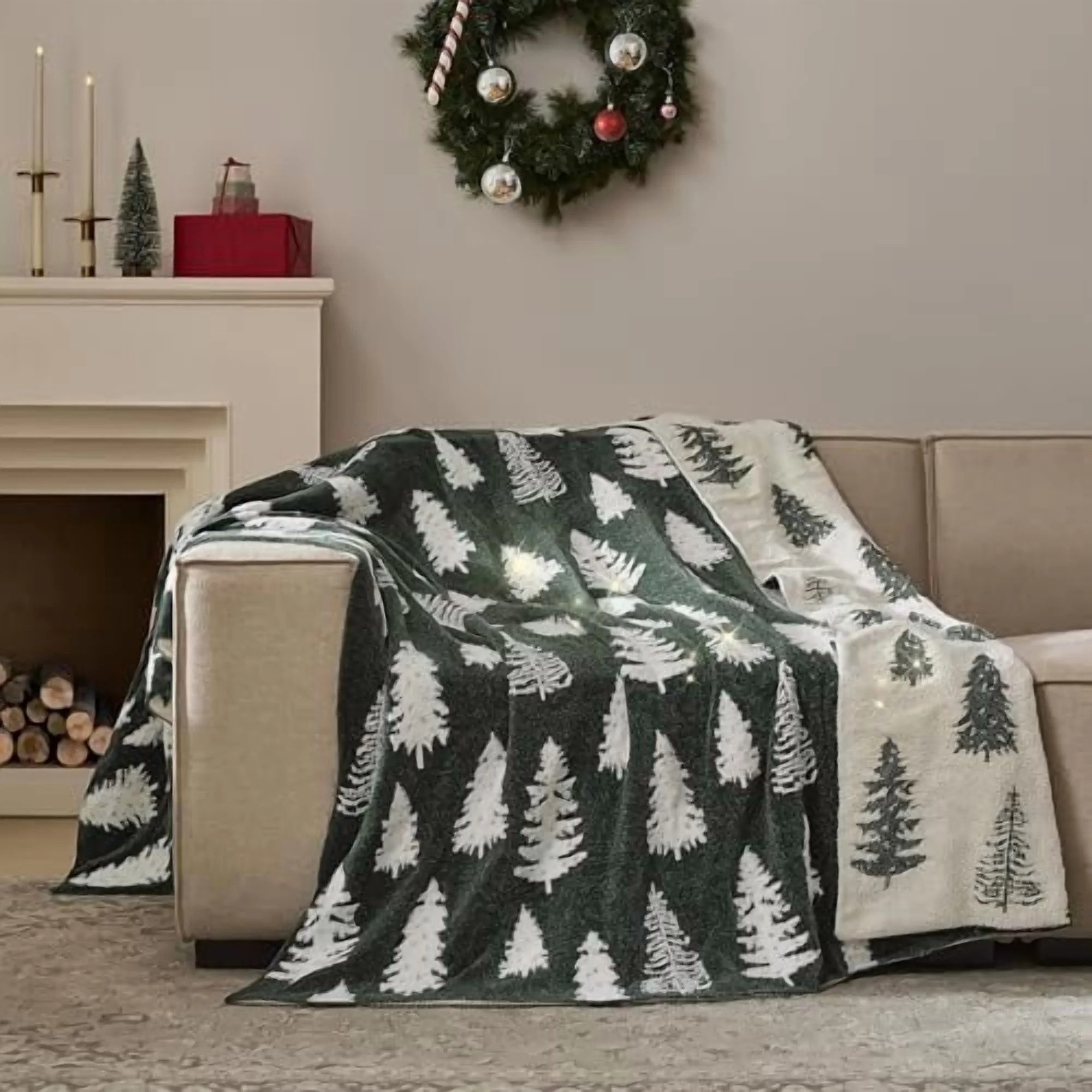 Christmas Throw Blanket Christmas Tree Reversible Super Soft Knitted Couch Bed Sofa Microfiber Ch... | Walmart (US)