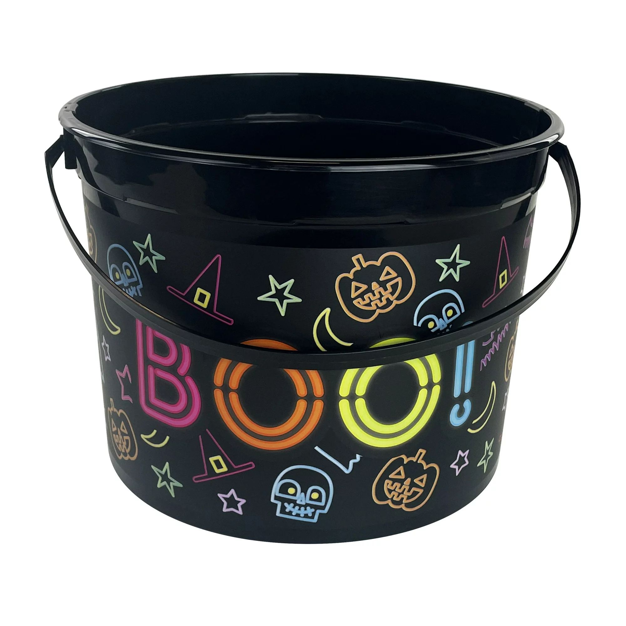 Halloween Boo Treat Plastic Bucket, Multicolor, 5 Quart, Way to Celebrate | Walmart (US)