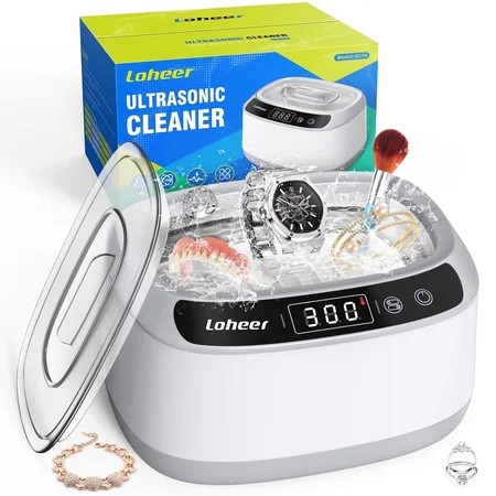 Loheer Ultrasonic Jewelry Cleaner 23 oz Tank 45Khz Ring Cleaner Ultrasonic Machine with Digital Timer 4 Cleaning Modes for Jewelry Glasses Retainer Watch Strap Home & Travel Use | Walmart (US)