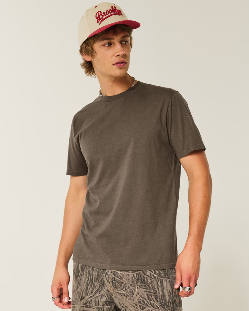 Boxy Heavyweight Washed Cotton Crew T-Shirt | Hollister (US)