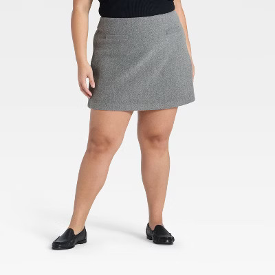 Women's Brushed Boucle Mini Skirt - A New Day™ Heather Gray 22 | Target