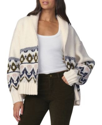 Joe's Jeans Women's The Inga Fair Isle Shawl Collar Sweater Cardigan - Ecru Muti Fair Isl | Macy's