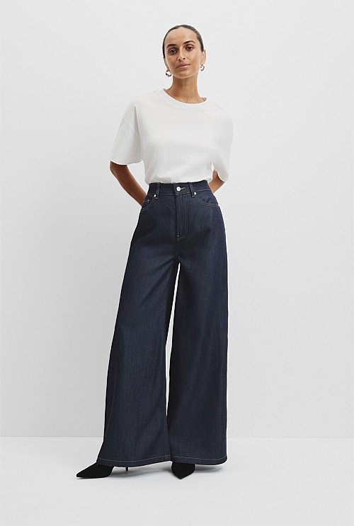 Soft Denim Wide Jean | Country Road