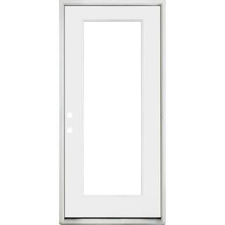 Steves & Sons 36 in. x 80 in. Legacy Series Full Lite Clear Glass Right Hand Inswing White Primed... | The Home Depot