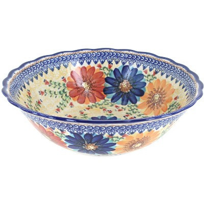 Blue Rose Polish Pottery Autumn Burst Large Serving Bowl | Target