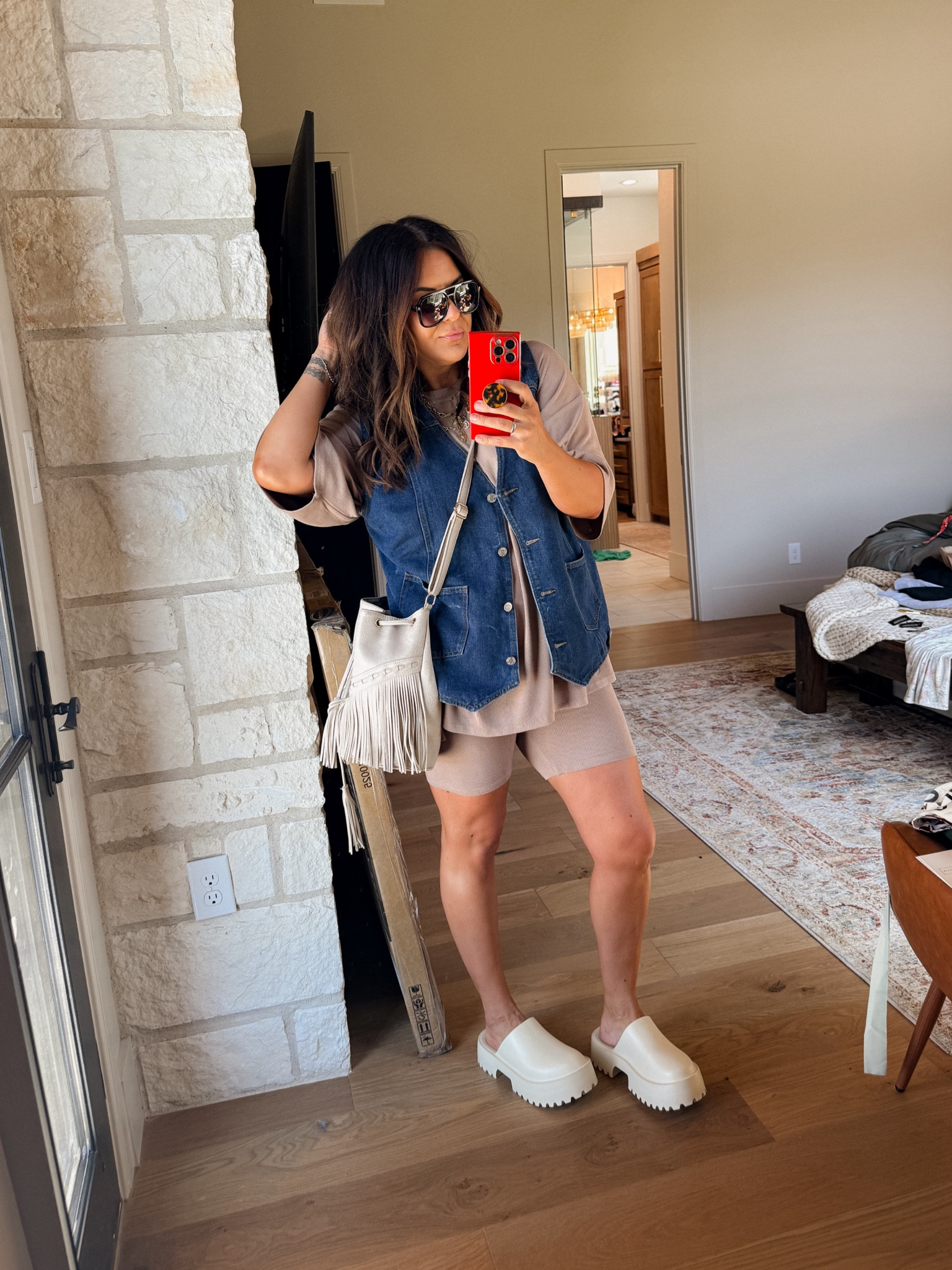 The tee + bike short set is from @wkndchasers (I can’t link it here) but use code: BWC10 on their site. 

Vest: XL
CLOGS: size up to you nearest whole size

#LTKStyleTip #LTKMidsize #LTKFindsUnder50