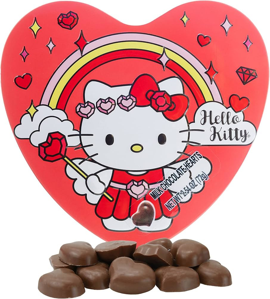 Hello Kitty - Juego de regalo de caramelos de corazón con corazones de chocolate con leche, choc... | Amazon (US)