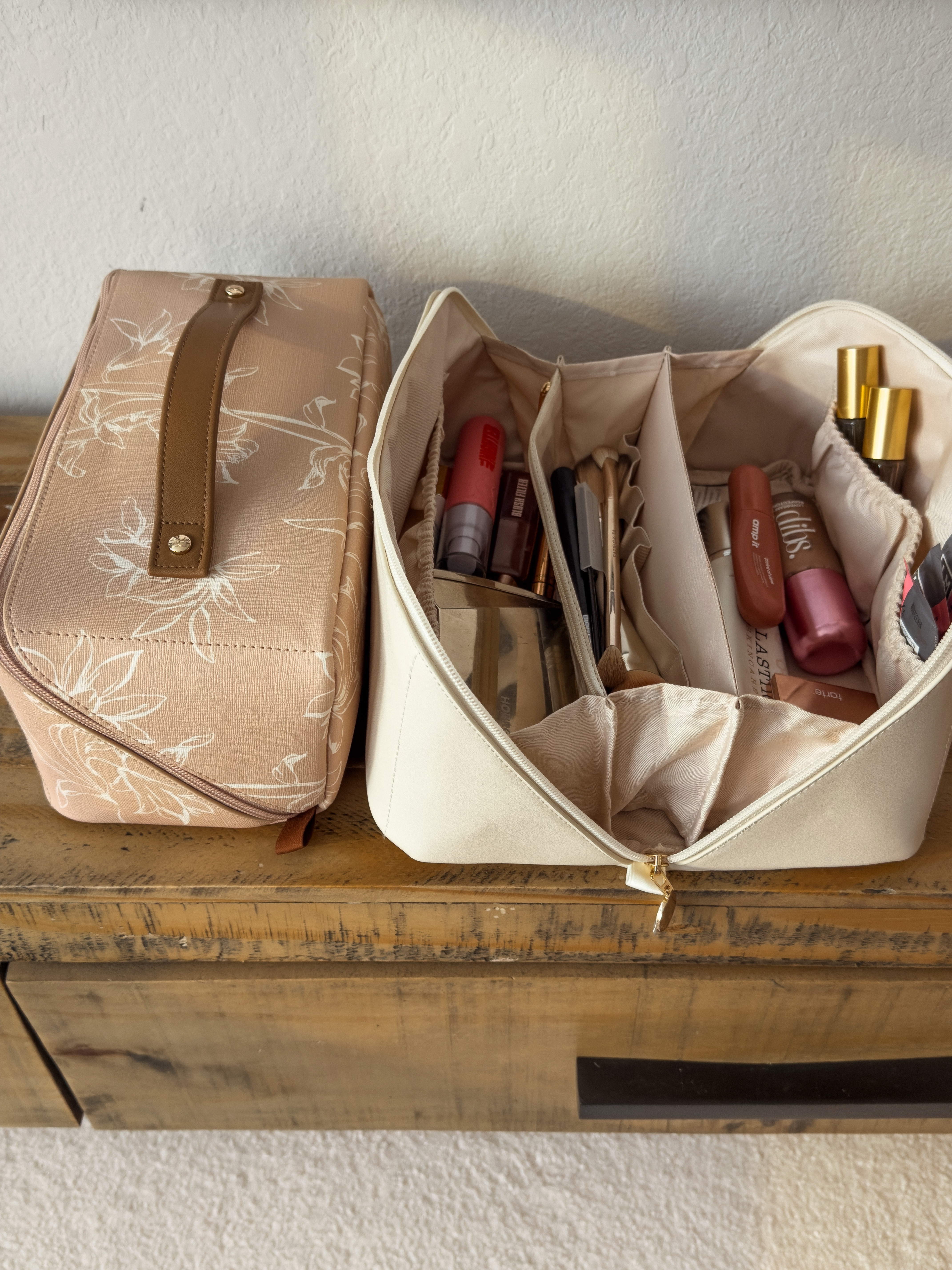 These travel bags fit so much. I got size large in both  I used them for my makeup and skincare! 

 #LTKTravel