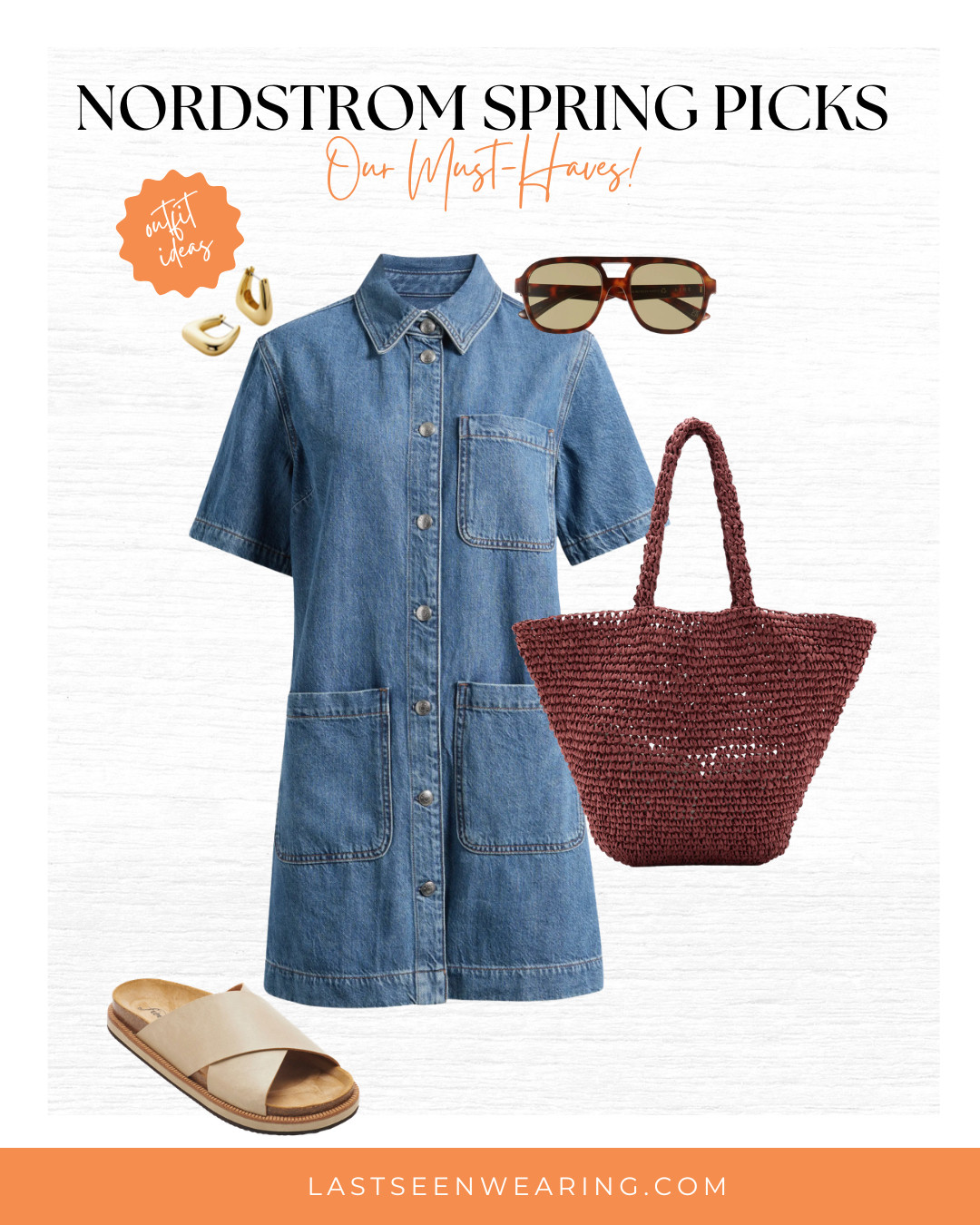 Cute spring/summer outfit for literally anything! Love this denim dress.  

 #LTKootd #LTKSeasonal #LTKOver40
