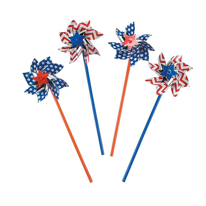 Fun Express American Flag Patriotic Pinwheels (36 per Order) Fourth of July Party - Patriotic Par... | Amazon (US)