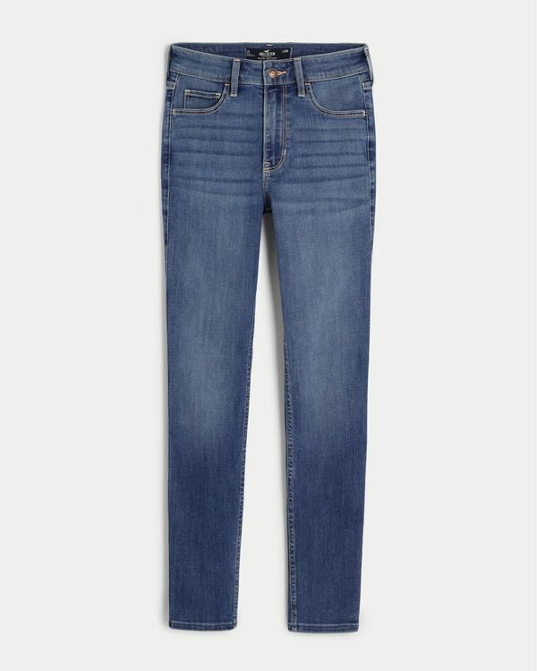 High-Rise Medium Wash Super Skinny Jeans | Hollister (US)