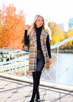 Manchester Buffalo Plaid Longline Vest | AMUSE Collection