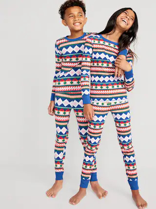 Gender-Neutral Printed Snug-Fit Pajama Set for Kids | Old Navy (US)