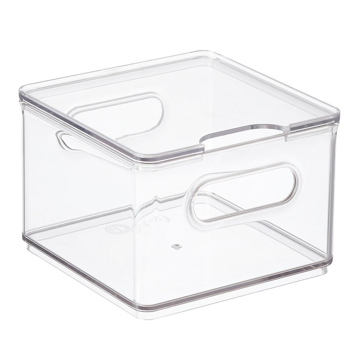 Case of 8 T.H.E. Small Fridge Bin Clear | The Container Store