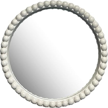 dwellington Decorative Round Wall Mirror, 13.25” Circle Beaded Hanging Mirror for Bathroom, Liv... | Amazon (US)