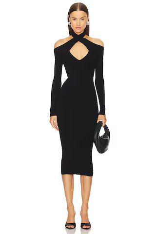 Michael Costello x REVOLVE Lora Midi Dress in Black from Revolve.com | Revolve Clothing (Global)