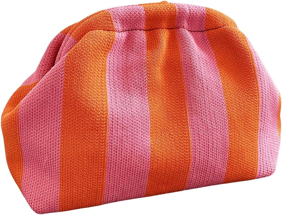 Verdusa Women's Colorblock Clutch Handbags Casual Crochet Bag Small Purse | Amazon (US)