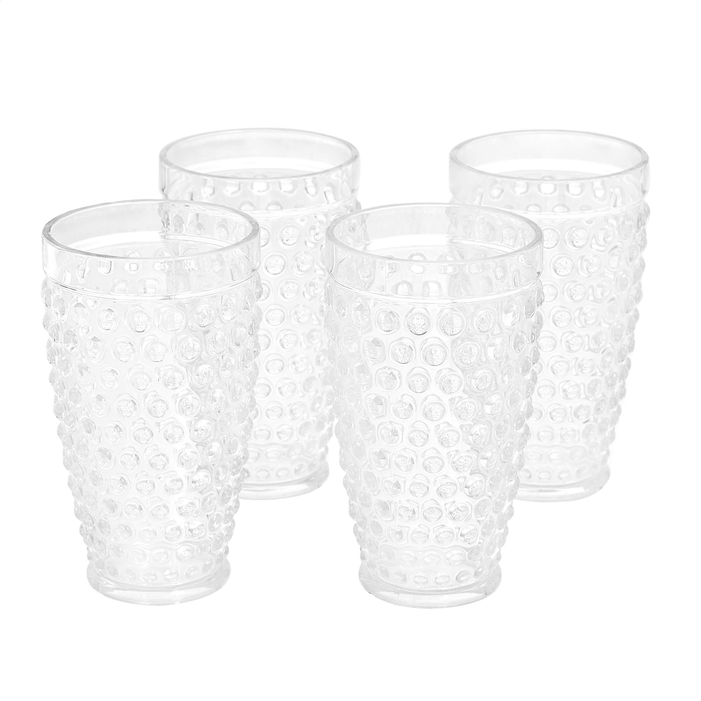 Amazon Basics Tritan Hobnail Texture Highball Glasses - 18-Ounce, Set of 4 | Amazon (US)