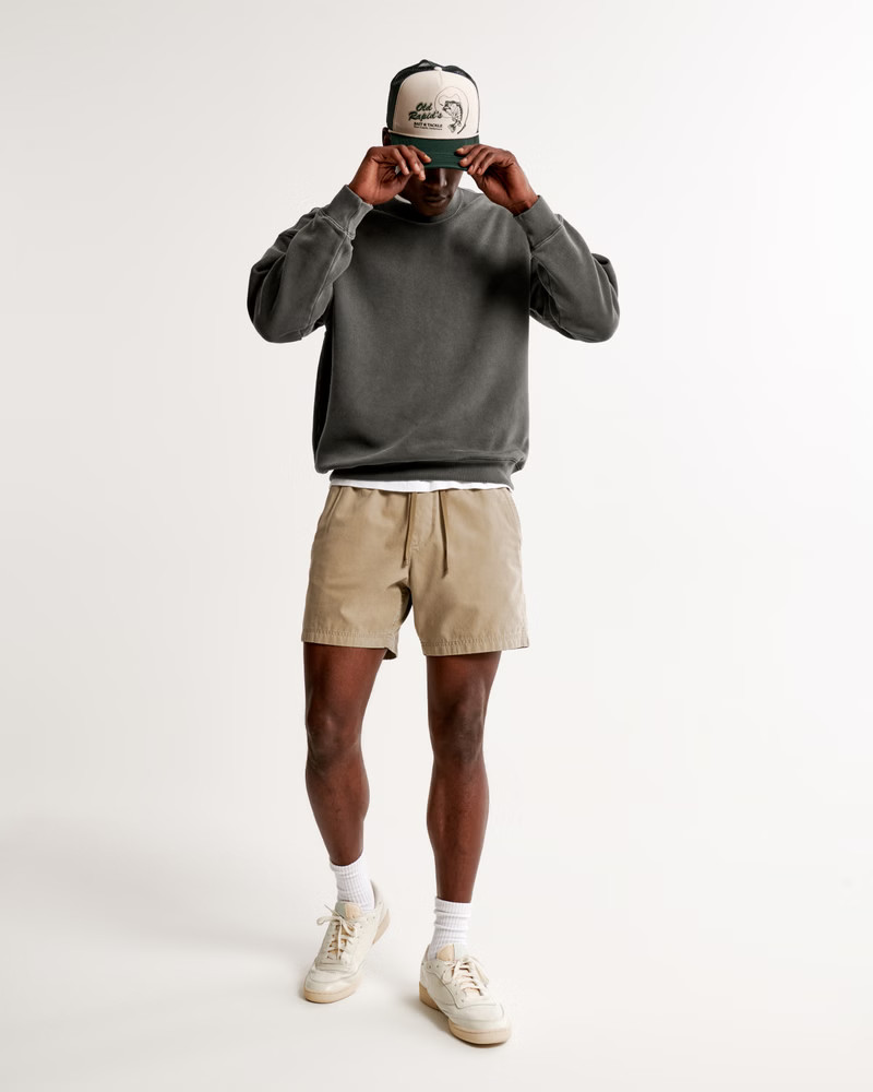 Men's Essential Crew Sweatshirt | Men's Matching Sets | Abercrombie.com | Abercrombie & Fitch (US)