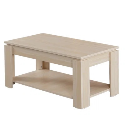 Modern Coffee Table, Light Oak, 40.9 x 18.5 x 22.0 inches | 100% Melamine Coated Particle Board, Thickness: 0.7 inches | Scandinavian Design, Durable | Wayfair North America