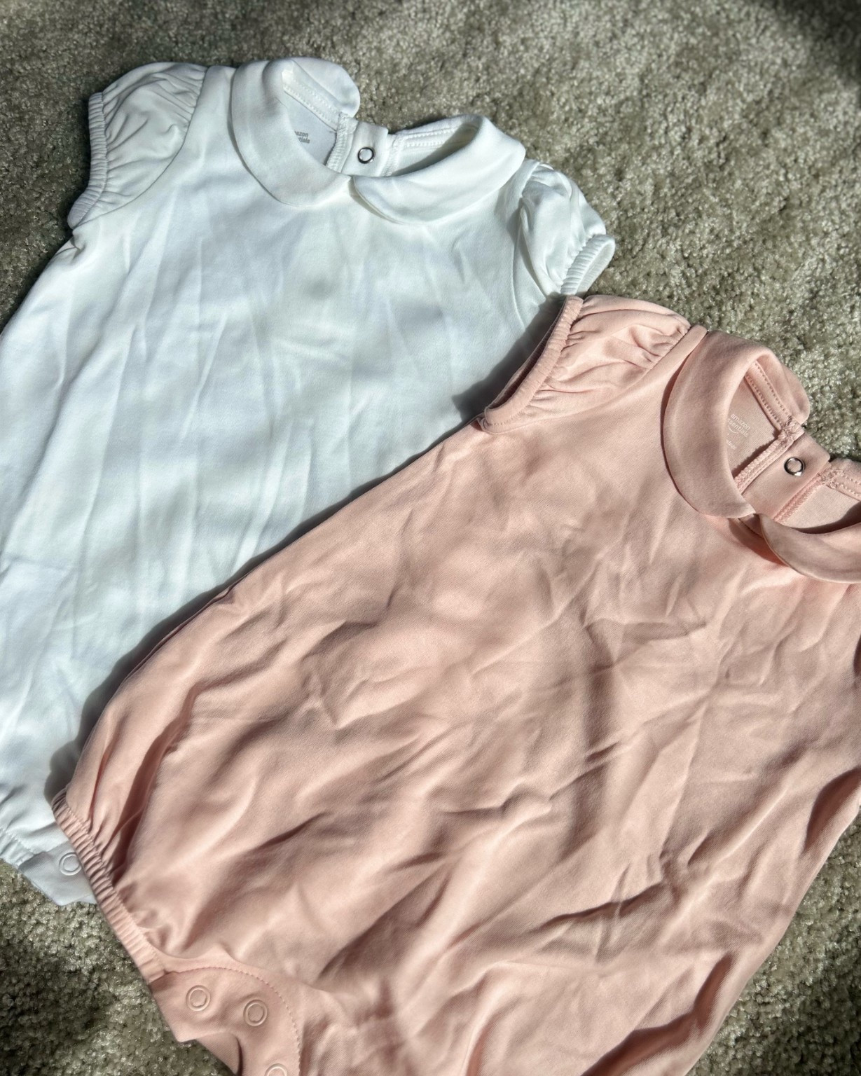 super wrinkled because they are fresh out of the package but wanted to share these Amazon baby girl bubbles that are under $15 for two! I just ordered more. Super soft and love the little collar and puff sleeves.

#LTKBaby #LTKBump #LTKKids