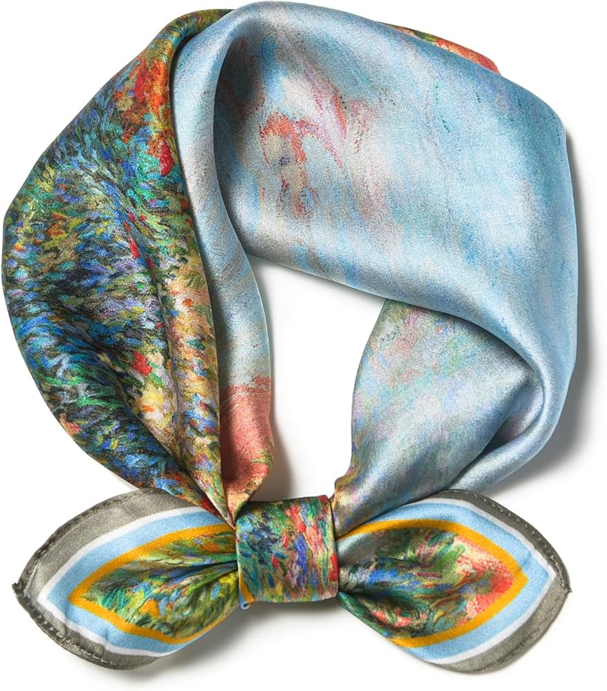 SHIROUYU 100% Mulberry Silk Scarf 21 "x 21" Square - Neck Scarf - Women Men Small Square Pocket S... | Amazon (US)