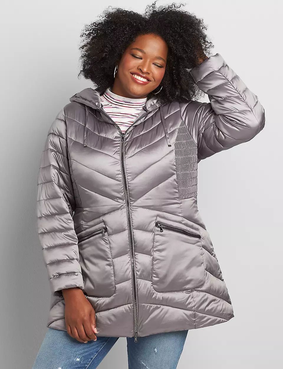 Shirred-Side Packable Puffer Jacket | Lane Bryant (US)