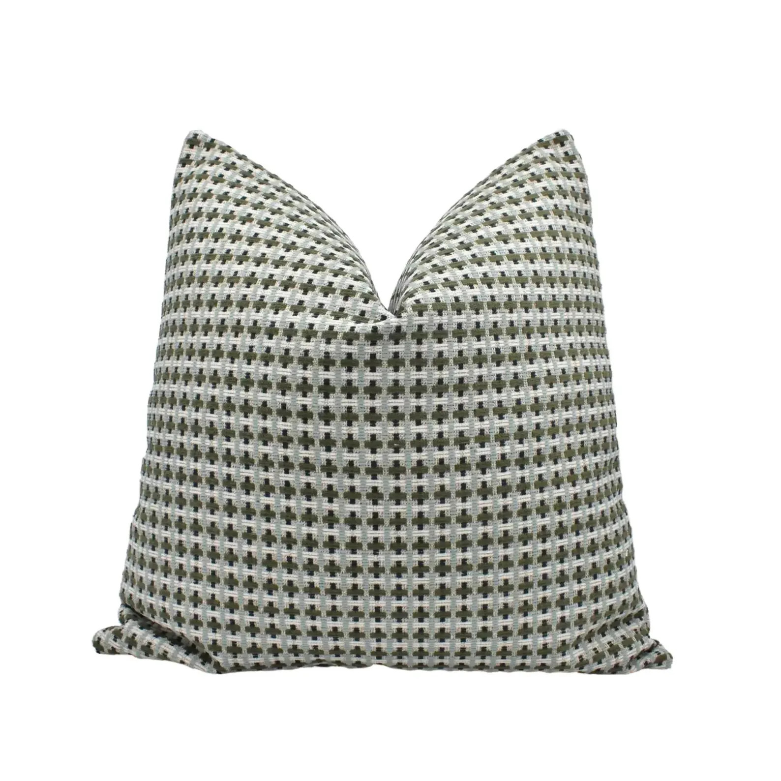 Villa Nova - Axis - Kombu - Contemporary Geometric Woven Chenille Cushion Cover - Green Blue Smal... | Etsy (US)