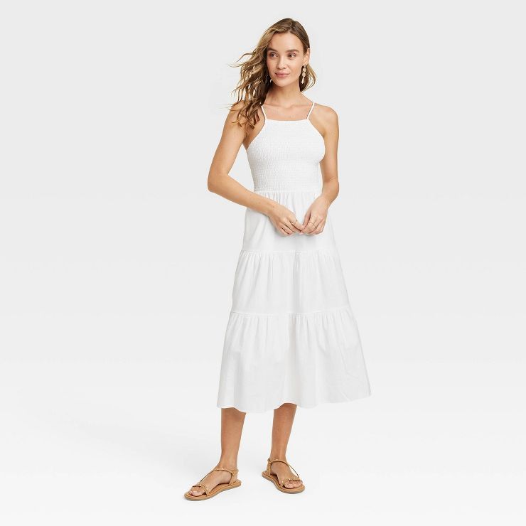 Women's Sleeveless Smocked Linen Dress - Universal Thread™ | Target