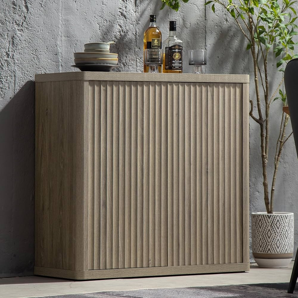 SICOTAS Buffet Cabinet with Storage Sideboard Accent Modern Credenza with Doors & Shelves Fluted ... | Amazon (US)