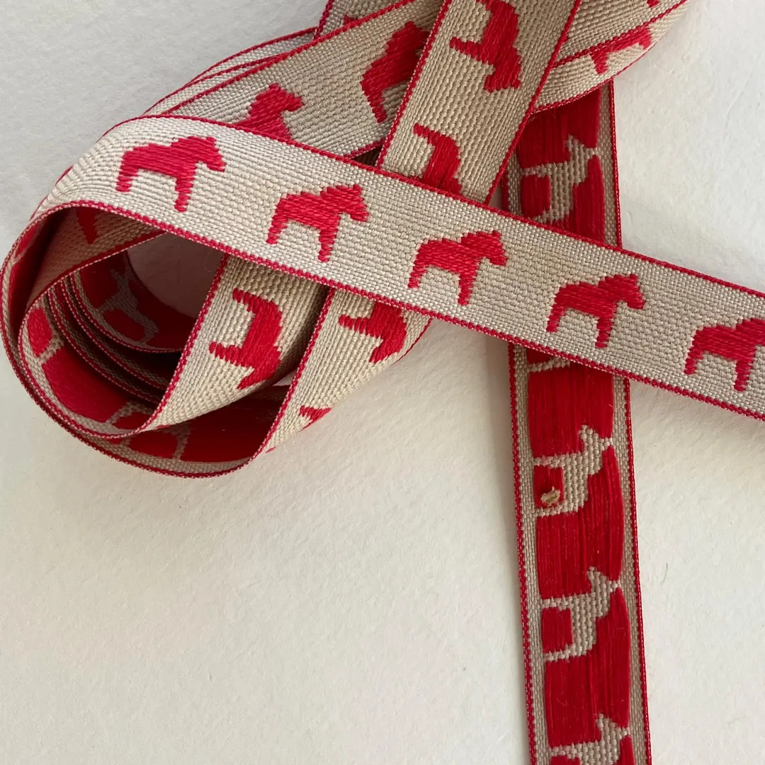 4 Yards Sweden Swedish Dala Horse Dalahast Costume Trim Authentic Folkloric Jacquard Trim Ribbon ... | Etsy (US)