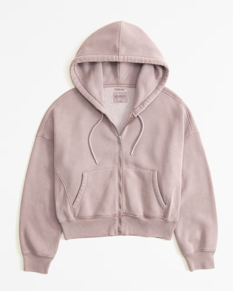 Essential Ribbed Sunday Hooded Full-Zip | Abercrombie & Fitch (US)