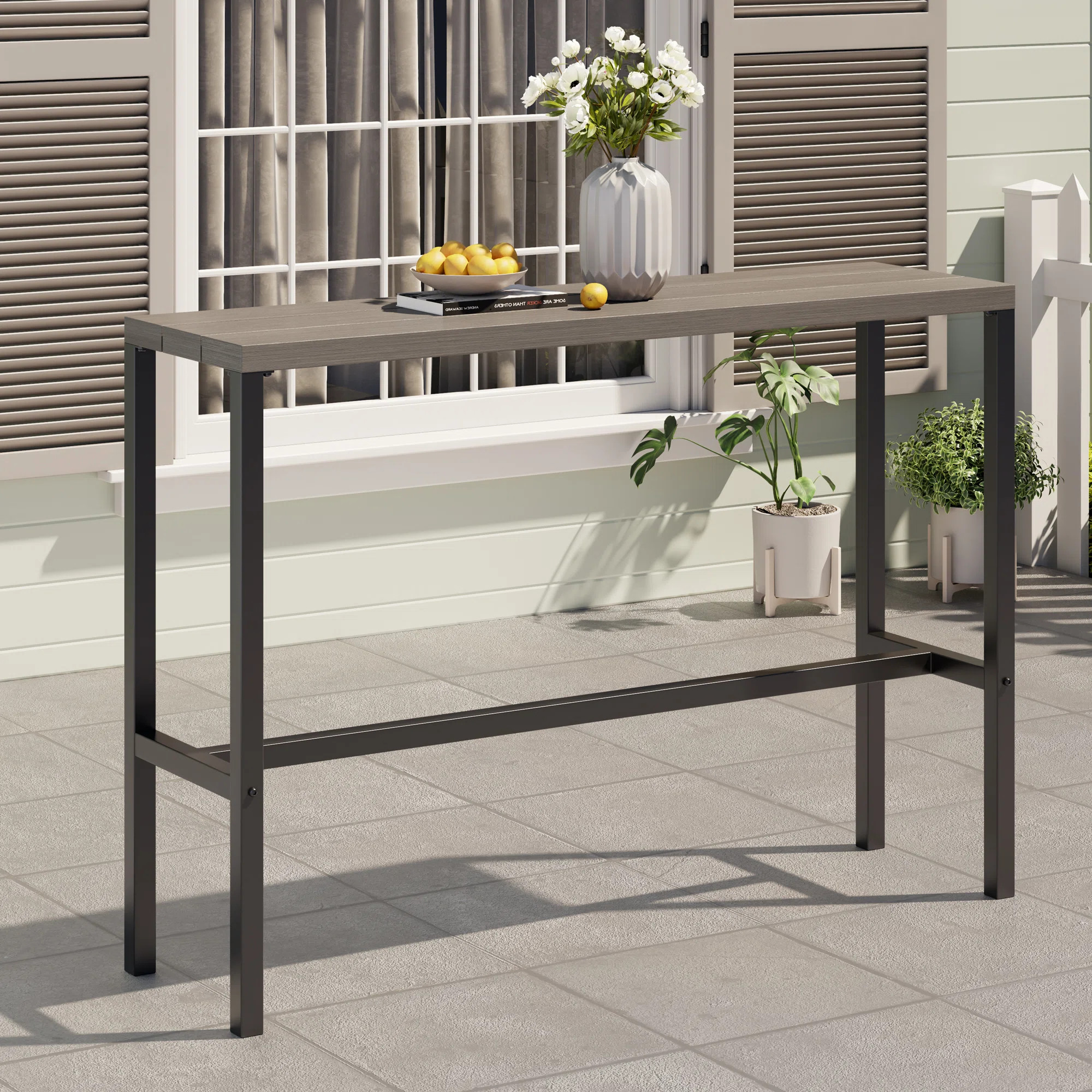 Mccawley Rectangular Steel Outdoor Bar Table | Wayfair North America