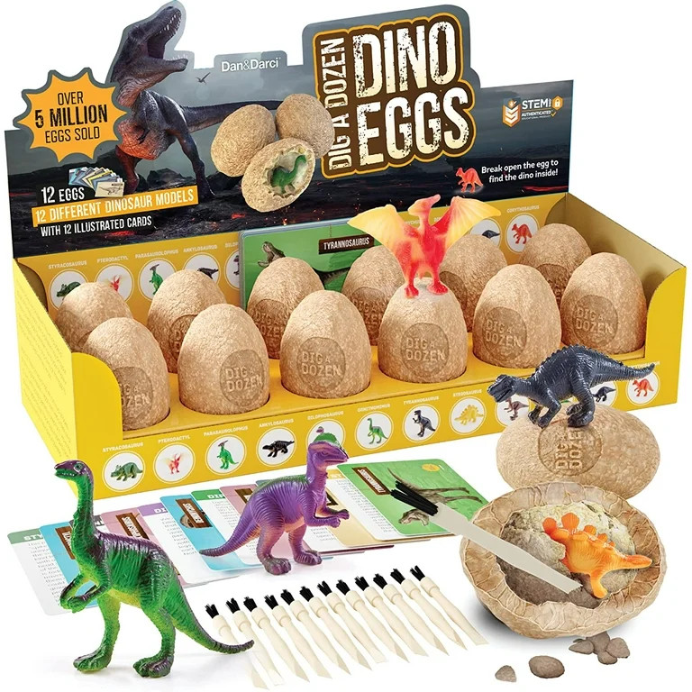 Dig a Dozen Dino Eggs Dig Kit - Easter Egg Toys for Kids - Break Open 12 Unique Large Surprise Di... | Walmart (US)