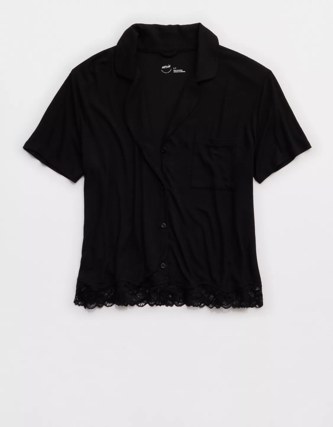 Aerie Real Soft® Ribbed Pajama Shirt | American Eagle Outfitters (US & CA)