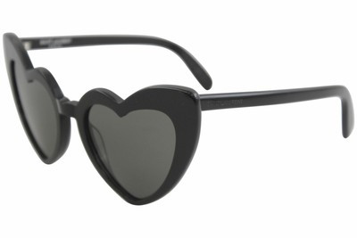 Saint Laurent LouLou SL181 SL/181 001 Black Retro Heart Cat Eye Sunglasses 54mm | eBay US