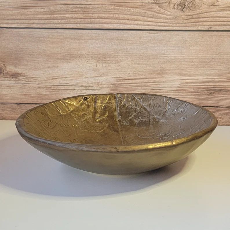 Gold leaf bowl, leaf design bowl, bowl with gold leaves, coffee table bowl, Thanksgiving bowl, Fa... | Etsy (US)
