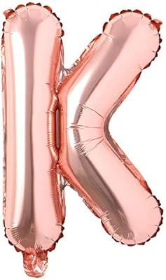 16" inch Single Rose Gold Alphabet Letter Number Balloons Aluminum Hanging Foil Film Balloon Wedd... | Amazon (US)