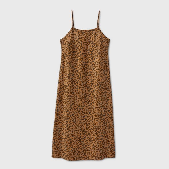 Women's Leopard Print Slip Dress - A New Day™ Brown | Target