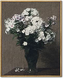 Vintage Hydrangea Wall Art - French Antique Canvas Print - Moody Floral Botanical Artwork - White... | Amazon (US)