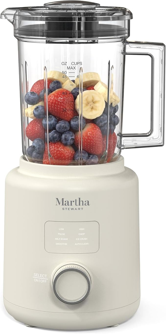 Martha Stewart 50oz Countertop Blender, Smoothie, Margarita & Ice Crushing Blender, BPA-Free Pitc... | Amazon (US)