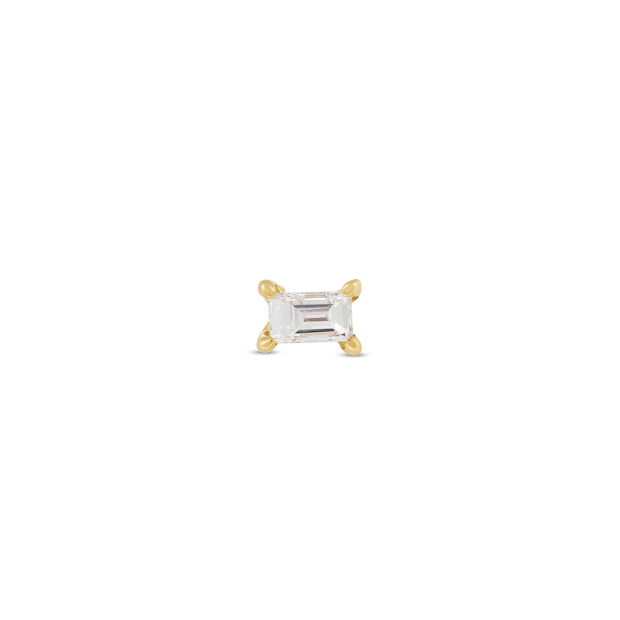 Tiny Baguette Diamond Stud | Stone & Strand